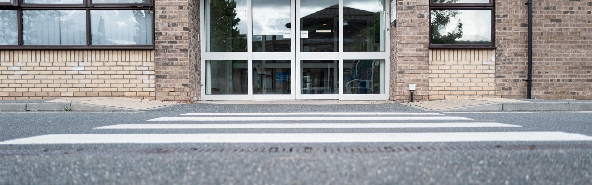 Modern UK civic building exterior representing local authority projects